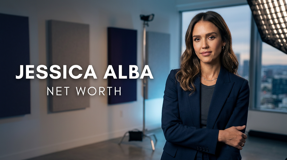 Jessica Alba speaking on business and consumer brand equity at an industry conference
