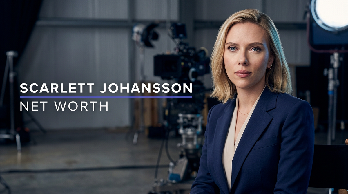 Scarlett Johansson arriving at a red carpet event representing her career as an actress and producer