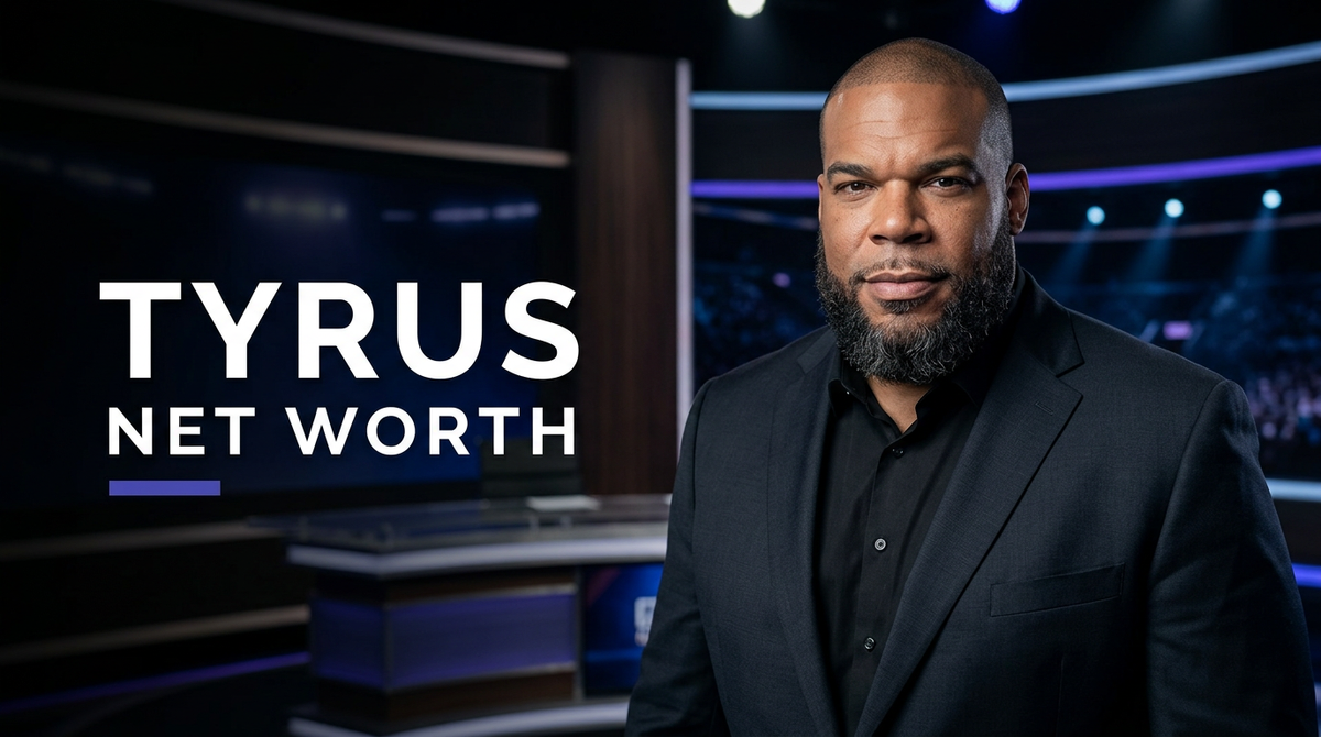Tyrus George Murdoch on set as a television commentator and media personality