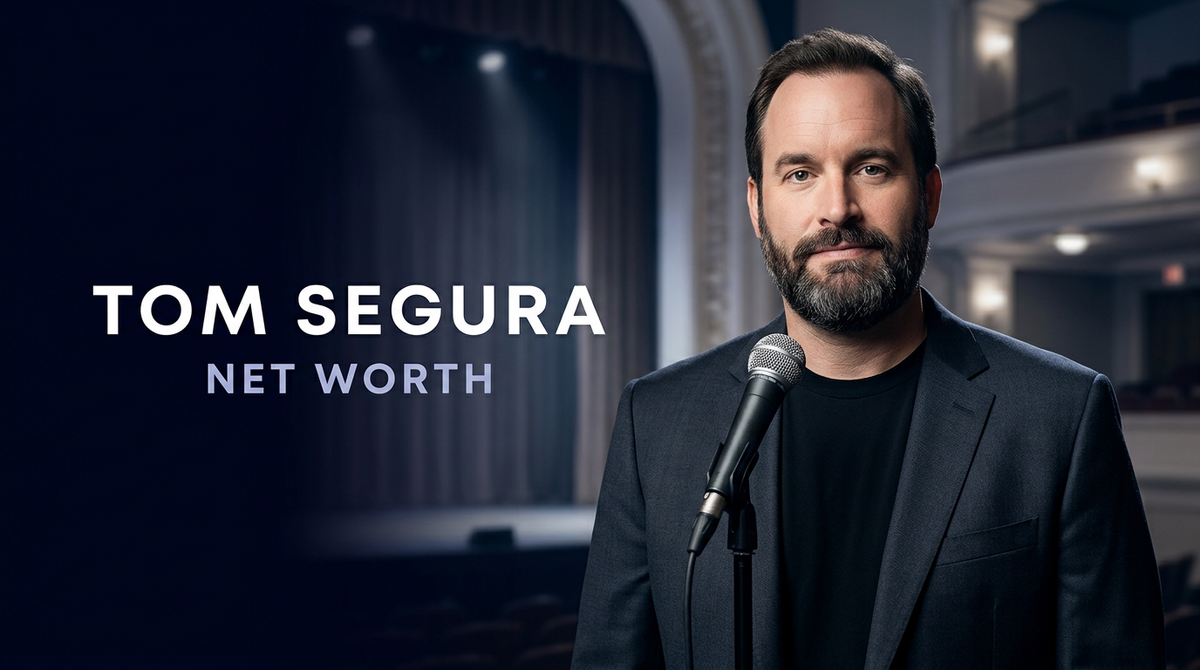 Tom Segura performing stand-up comedy on stage during a live tour