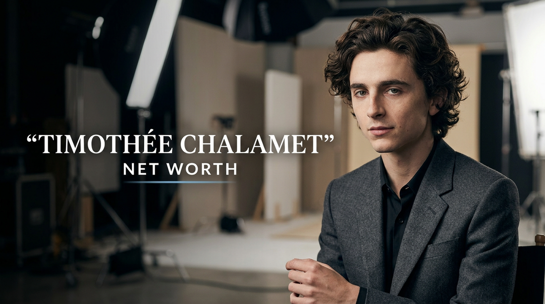 Actor Timothée Chalamet appearing on a red carpet event wearing a dark tailored designer suit