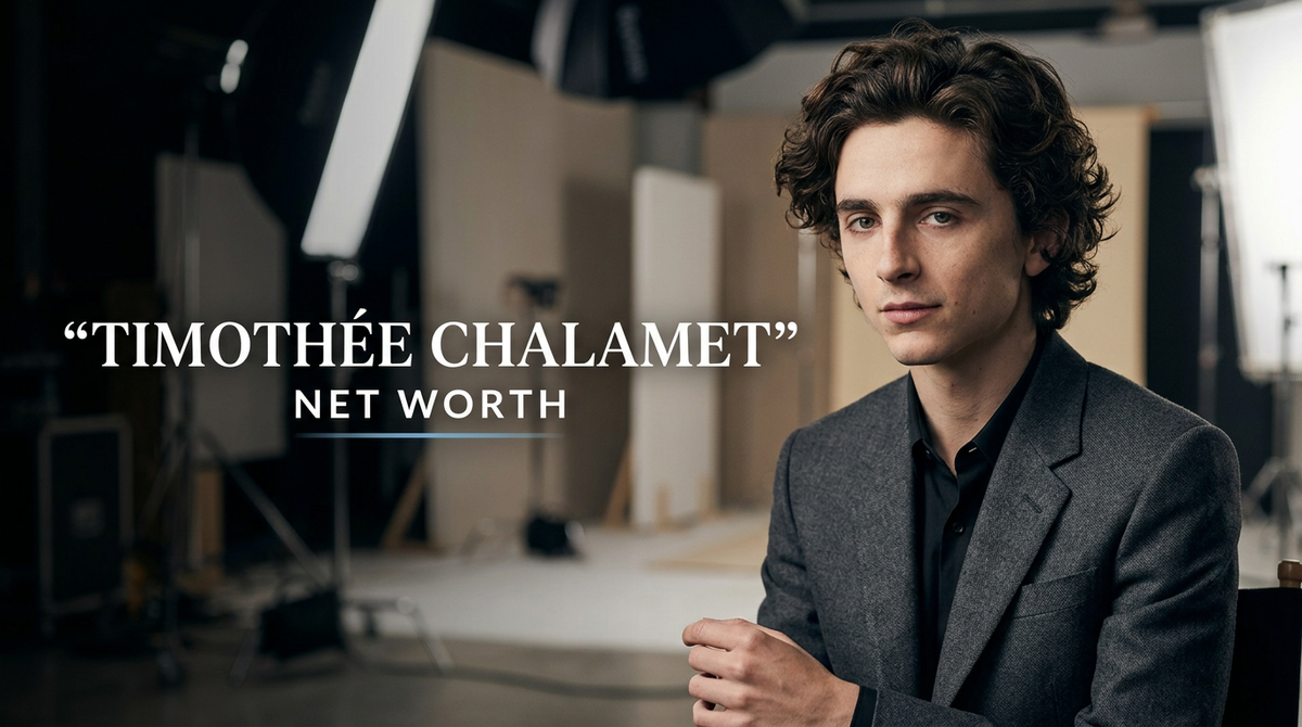 Actor Timothée Chalamet appearing on a red carpet event wearing a dark tailored designer suit