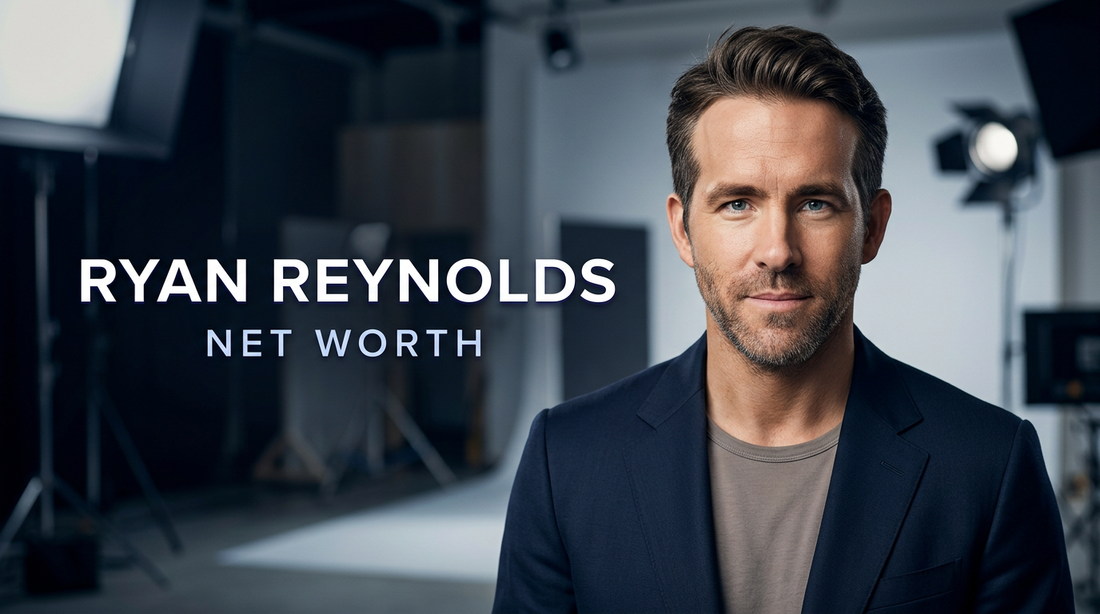 Ryan Reynolds speaking at a media event discussing entertainment and business investments