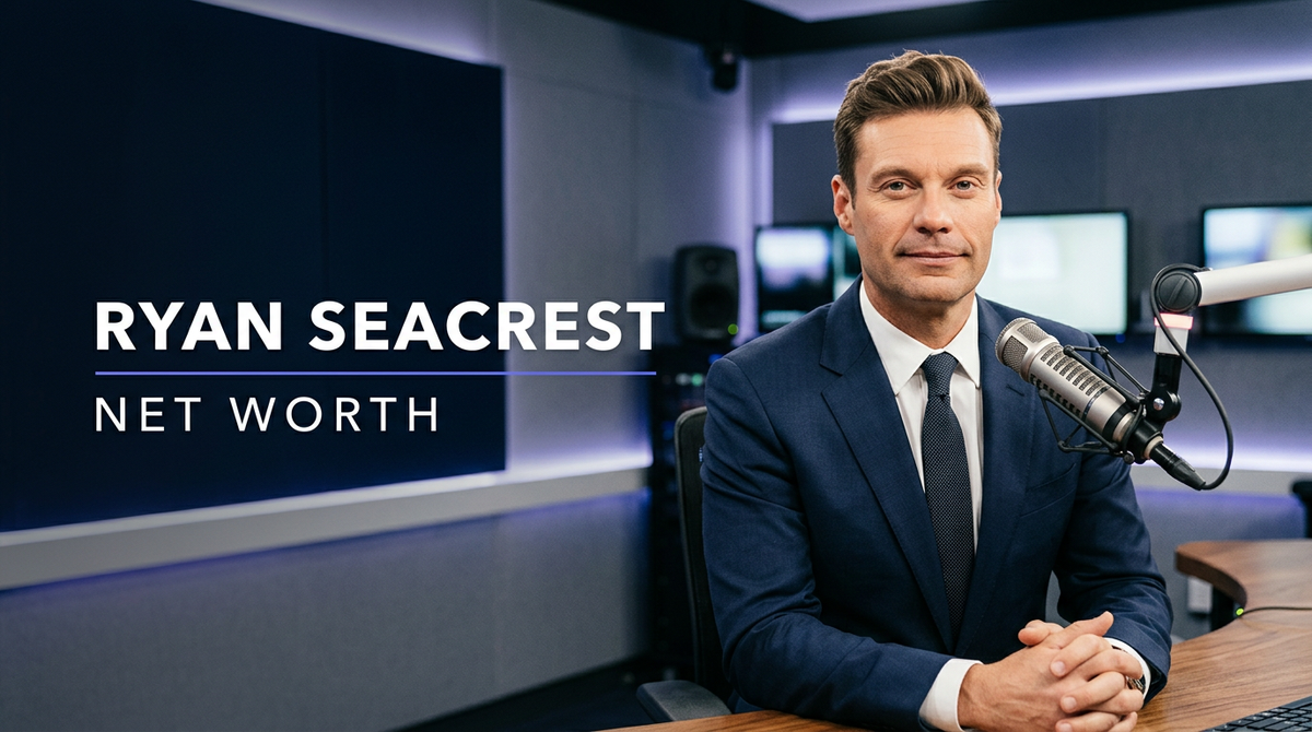 Ryan Seacrest presenting on stage at a broadcast media television event