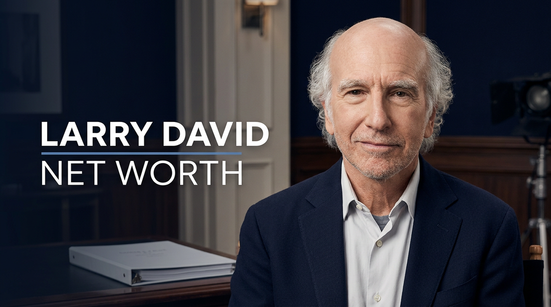 Larry David attending a television industry event highlighting his showrunning career and net worth profile